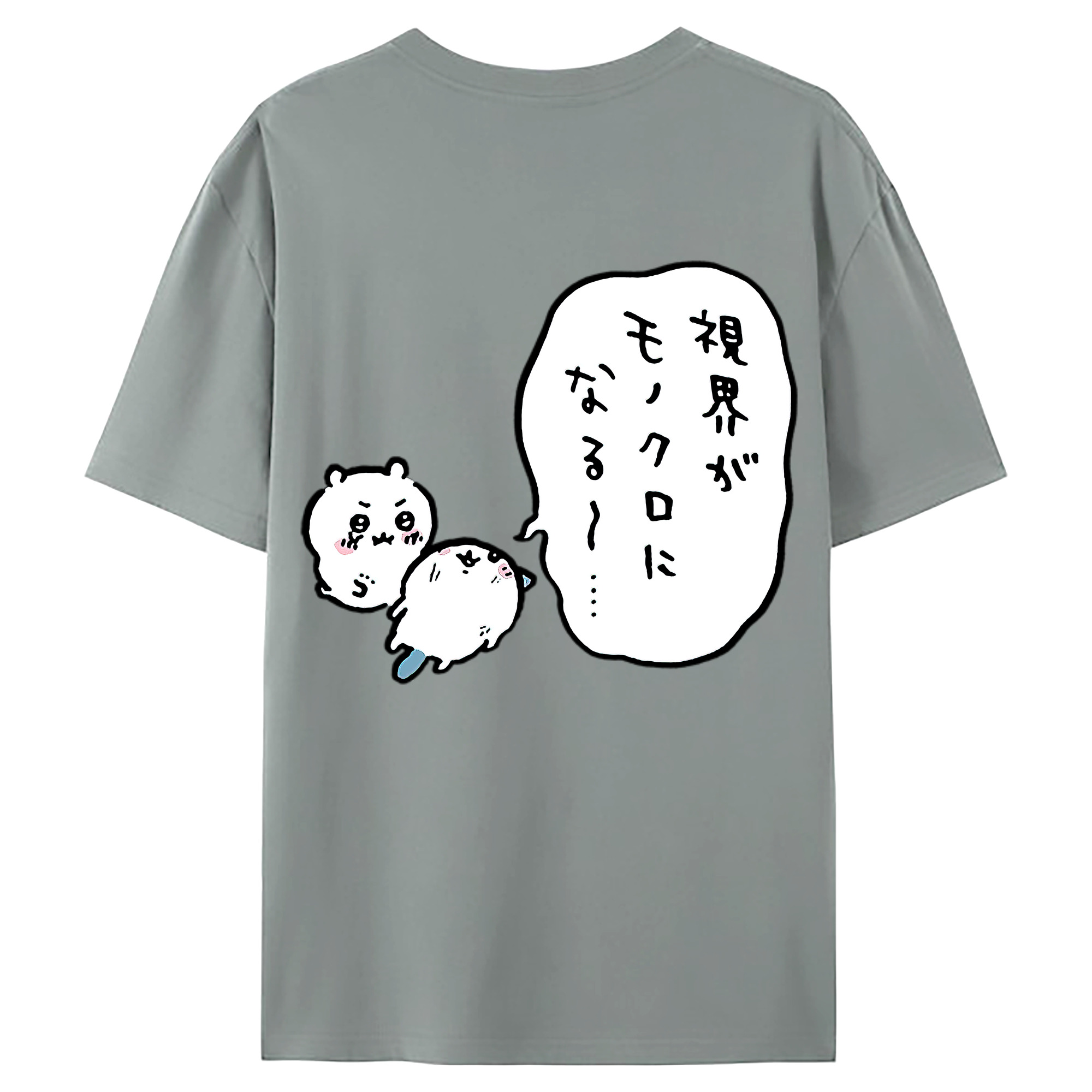 （画像用） ちいかわ ちいかわ Chii-kawa chiikawa 綿100％ メンズ半袖Tシャツ（バックプリント） 通気性